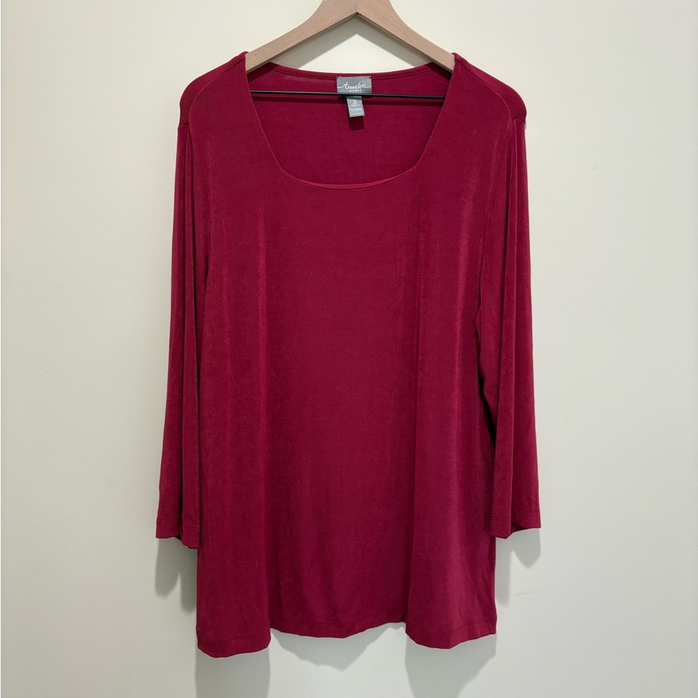 Chicos Travelers Raspberry Colored Top - Picture 2 of 5